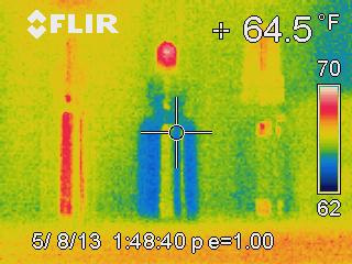 thermography image of our flower frequencies compared to plain alcohol and water