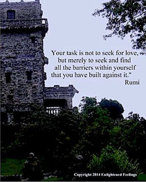 Your task is not to seek for love, but merely to seek and find all the barriers within yourself that you have built against it